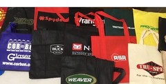 Reusable Tote Bags Lot Of 15 Ammunition Gun Optics Logos 13 x 15” Assorted