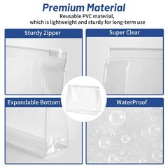 Ohuimrt 24 PCS Mini Clear Makeup Bags Bulk 7.9″ x 5.9″x 24 Pack, Clear-24