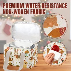 2 Pack Christmas Insulated Lunch Bag Women Men Reusable Box Grocery Cooler
