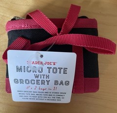Trader Joe’s Micro Tote with Grocery Bag New NWT Black And Red -Sold Out!