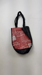 Lululemon Tote Bag Small Reusable 9×12 inches red with text friendship