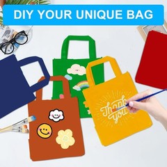 60 Pack Non Woven Tote Bags, 14 x 10 Inch Reusable Grocery Bags with Handles,…
