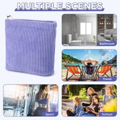 RUMIA Corduroy Mini Makeup Bag 5.1 x 0.8 x inches, Sky blue