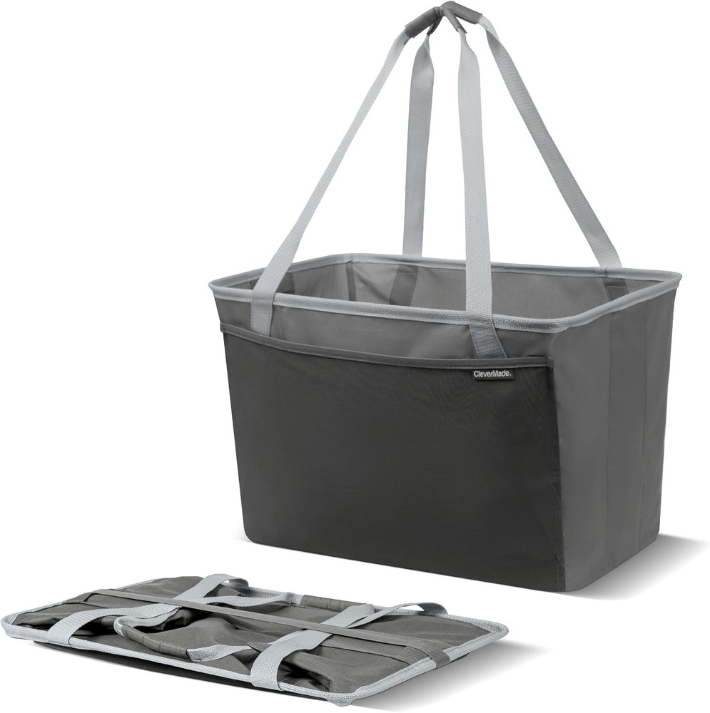 CleverMade EcoBasket Collapsible Reusable Grocery Tote 30L