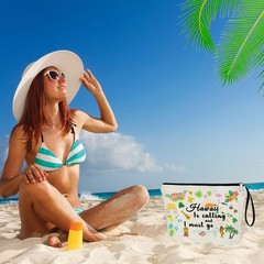 Hawaii Gift Trip Present Makeup Bag Travel Cosmetic Case For White