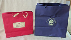 Periwinkle & Cherry Red EMPTY Crabtree & Evelyn London/India Hicks Paper Bags