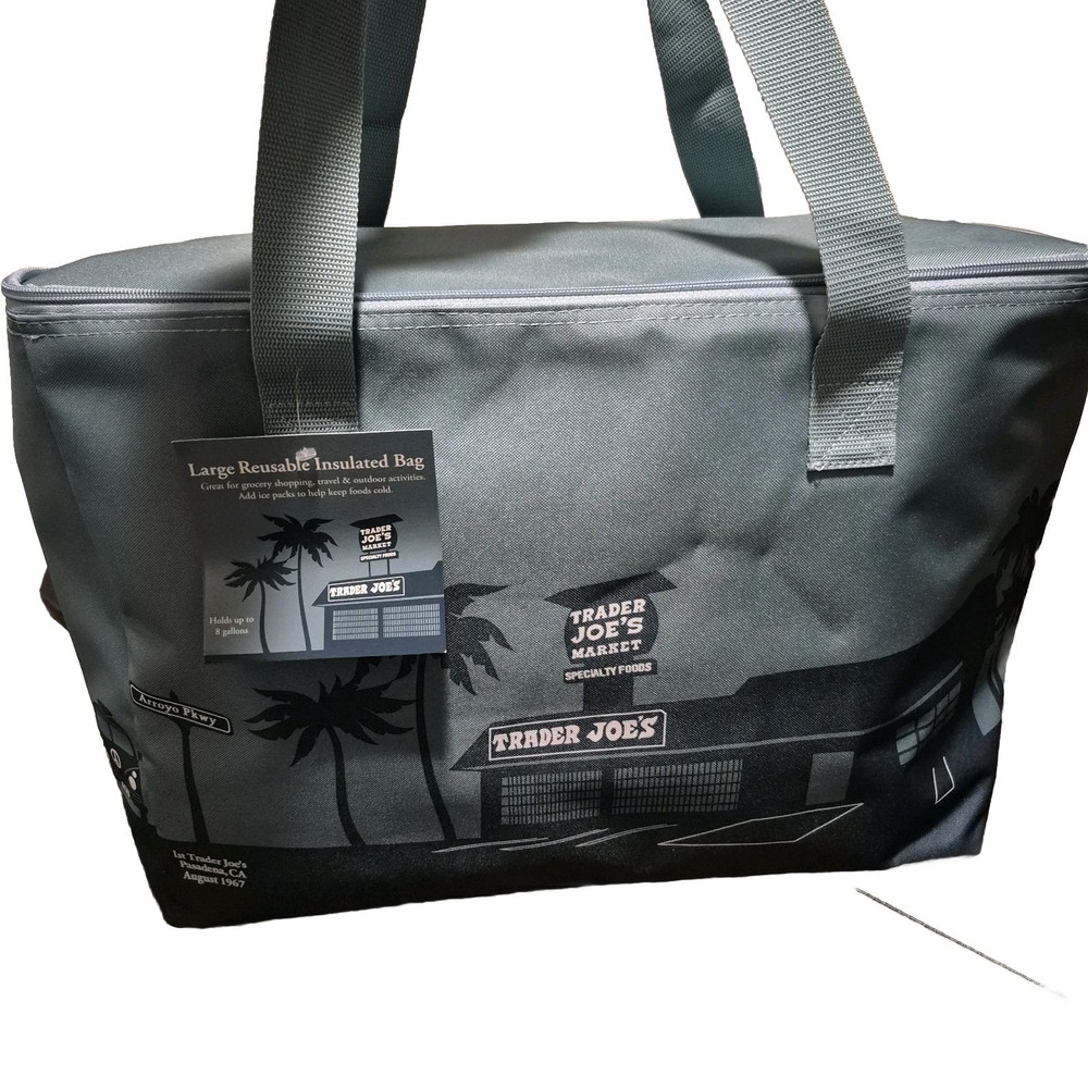 Trader Joe’s 8 Gallons Reusable Bag Cooler Large Insulated Tote Dusty Blue