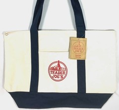Trader Joe’s Canvas Tote Shopping Bag – LARGE CLASSIC NAVY BLUE – NEW with TAGS