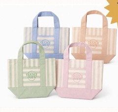 Trader Joe’s Striped Pastel Mini Tote Bag Set – 4 Colors, 8 total bags – NEW!
