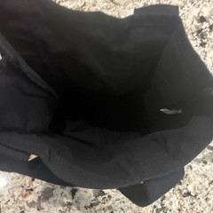 Trader Joe’s Canvas Tote Bag Black/Orange Logo Small 12x12x6 in Used