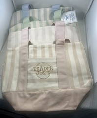 Trader Joe’s Striped Mini Canvas Tote Bag, NWT, 2026 Limited Edition Set of 4