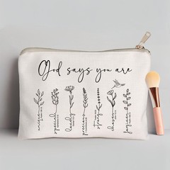 HubbgDesign God Says You Are Makeup Bag, Christian Bible says you are…