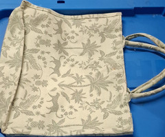Cotton Tote Bag Floral & Nature Print Beige/Gray 13x14x14 in Reusable