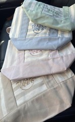 Trader Joe’s mini tote bag set of 4 green,blue,pink,brown