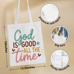 Motivational Boho Christian Canvas Tote Bag, Religious Gifts for Women Teens …