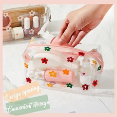 Amylove 2 Pack Cute Flower Makeup Bags Daisy Zipper as the pictures shown