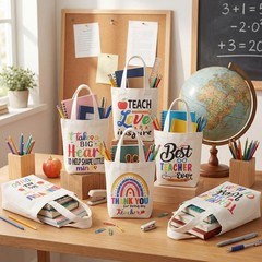 Mini bolsas de lona para profesores la vuelta al cole. Regalo de agradecimiento