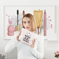 LEVLO Marie Cosmetic Bag 12.99 x 14.56 x 0.3 inches, Spirit Animal