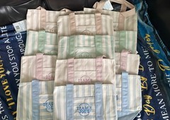 4 Trader Joe’s Striped Mini Tote Bags 2026 Pastel Canvas