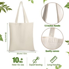 Reginary 36 Pack Canvas Tote Bags Blank Plain Canvas Bag Lightweight Reusable…