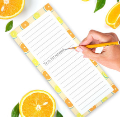 9 Pack Fruit Design Grocery List Pad for Fridge: Full Magnet Back Shopping Lists