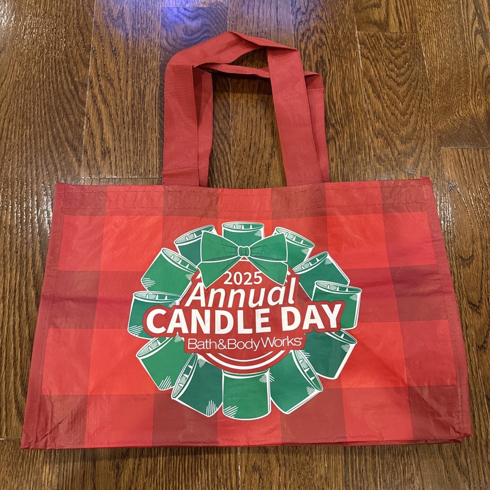 2025 Bath & Body Works Annual Candle Day Original Tote Reusable Red Green Bag