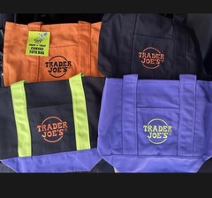 TRADER JOE’S MINI HALLOWEEN CANVAS TOTE BAG RARE LOT OF 4 IN HAND READY TO SHIP