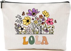 Lola Wildflowers Gifts For Mother’s Day Makeup Bags – 7”x9.8”, White