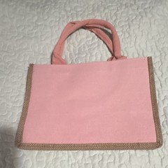 Pink Foldable Canvas Jute Reusable Shopping Bag with Vehicle Print
