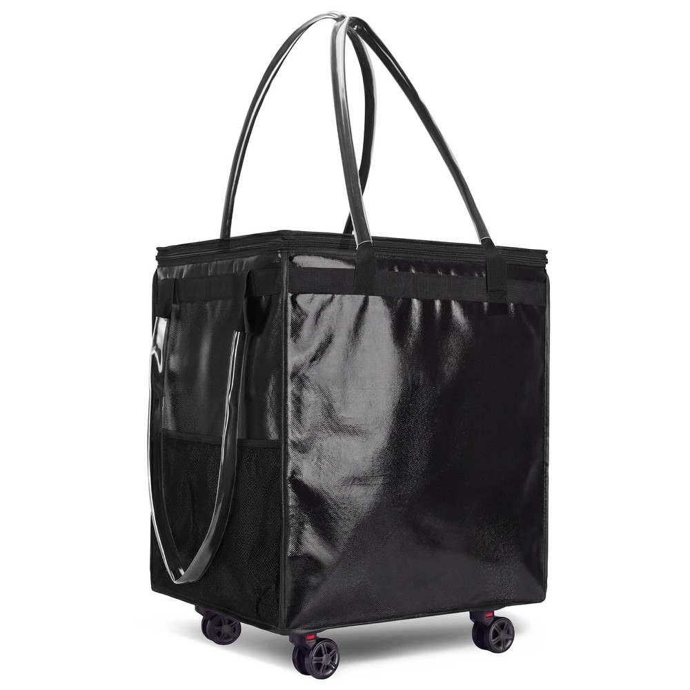 (Medium) Reusable Grocery Bag on Wheels with Upgraded Wrinkle-Resistant Fabri…