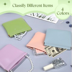ISKYBOB Pouchic – Personalized Snap Closure Leather Organizer Medium, Macaron