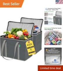 Insulated Grocery Bags 30L – Washable & Upright Design for Convenience