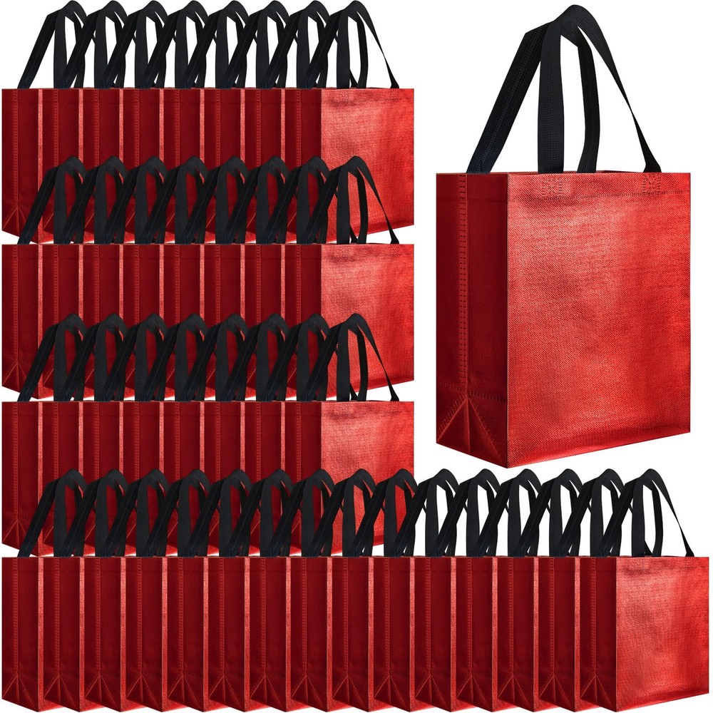 80 Pieces Gift Bags Set Glossy Reusable Tote with Handle Grocery Bags for Wed…