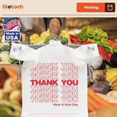 Glotoch Plastic Thank You Bags 1000 Count, 11.5″ x 6.5″ x 1000 White