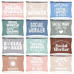 Abbylike 36 Pcs Social Worker Appreciation 7.87 x 5.12 inches, Muted Colors