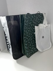 Lululemon lot of 3 Reusable Shopping Tote Bags Small Large White Black Green