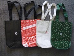 Lululemon Reusable Shopping Tote Bags (4) Small Totes Different Designs (D)