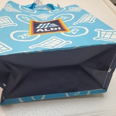 Aldi Reusable Grocery Shopping Bag Set of 4 Blue 25 Cent Cart Logo Totes NEW