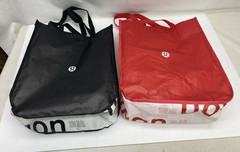 Lululemon Tote Bag Reusable Gift Shopping Carry Red and Black Used 16x13x6