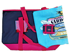 3Pc Combo of Trader Joe’s 7 Gal Blk/Red Insulated + Sardine Tote + Micro