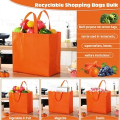 Reusable Grocery Bags Large Non Woven Shopping Bags with Handles Foldable Por…
