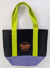 Trader Joe’s Trick Or Treat Canvas Tote Bag Halloween Black Green Purple