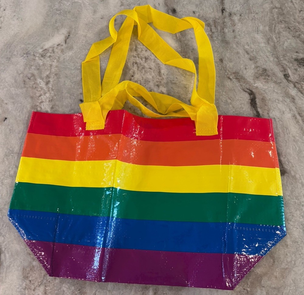 NEW IKEA STORSTOMMA Small Reusable Shopping Carry Bag Rainbow Multicolor Grocery