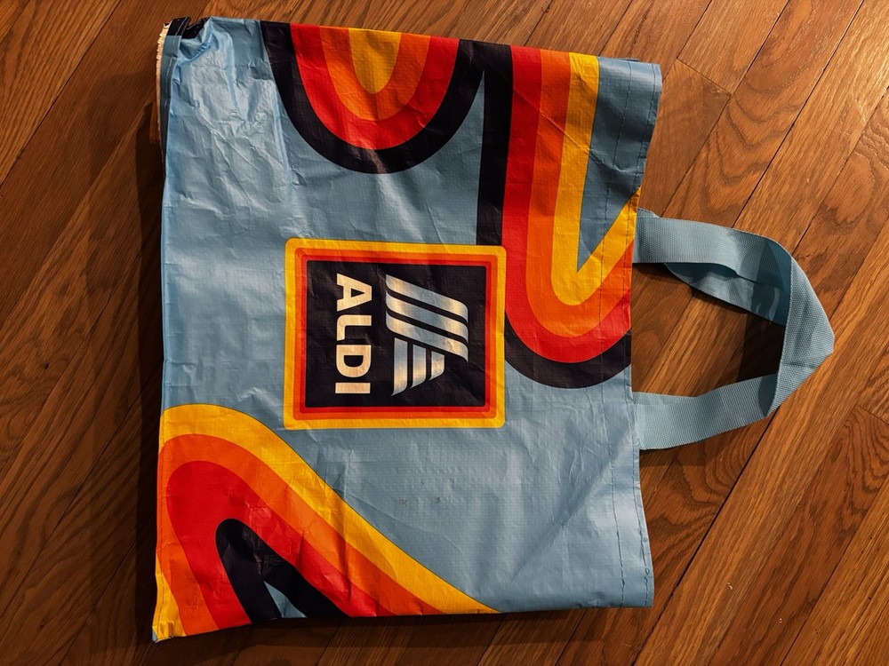 ALDI Reusable Tote Bag Rainbow Shopping Multi Color Tik Tok Viral