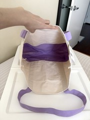 Trader Joe’s Easter Pastel Purple Canvas Grocery Shopping Tote Bag Purse Large