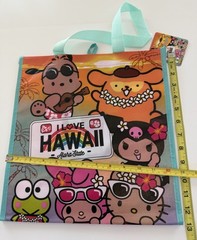 SANRIO Tan HELLO KITTY HAWAII Reusable Shopping Grocery Bag Set Lot NWT