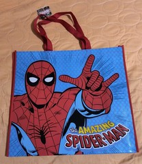 The Amazing SPIDER-MAN Reusable RED Jumbo Shopping Gift Bag with Handle NEW!
