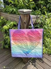 NEW Shopping Bag~HEART ❤️Earth World 🌎REUSABLE Tote Bag~PASTEL HEARTS ❣️