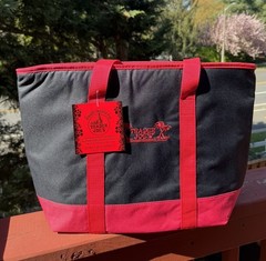 Trader Joe’s Large Reusable Insulated Grocery Cooler Tote Bag Black Red Freezer