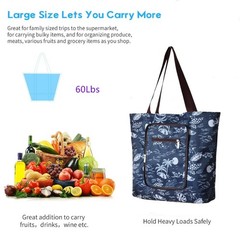 Reusable Grocery Shopping Bags Foldable Washable Waterproof Heavy Duty